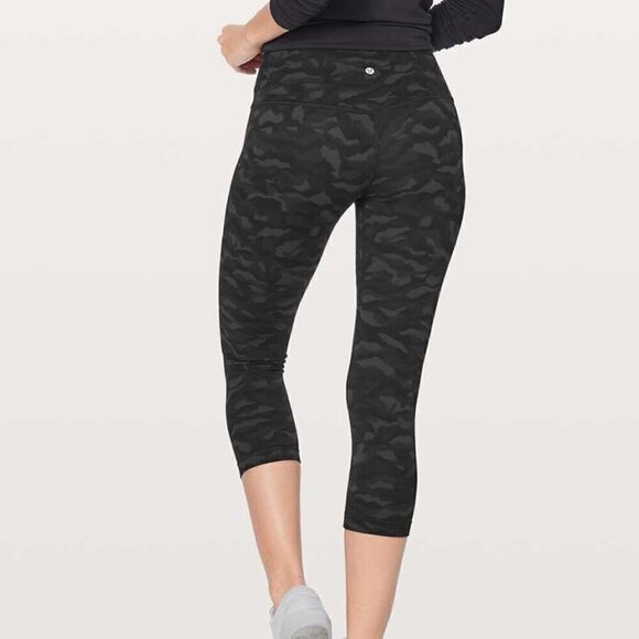 Lululemon Align Crop *21" - 4 Sequoia Camo Print Deep Coal Black - Picture 2 of 6
